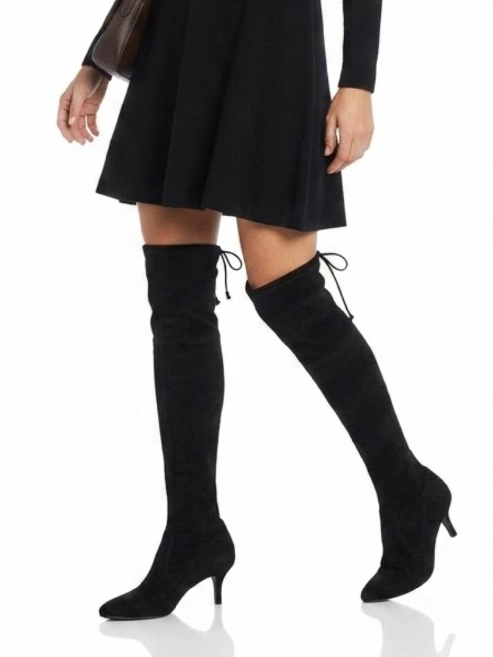 Stuart Weitzman Dark Academia Tiemodel Black Suede Over The Knee Boots 9.5